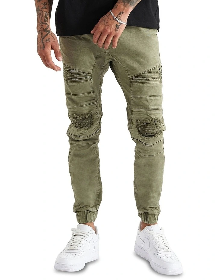 Viper Denim Jogger in Khaki