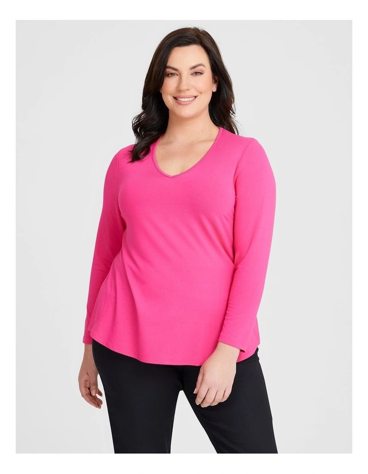 Natural Everyday V-neck Long Sleeve Top