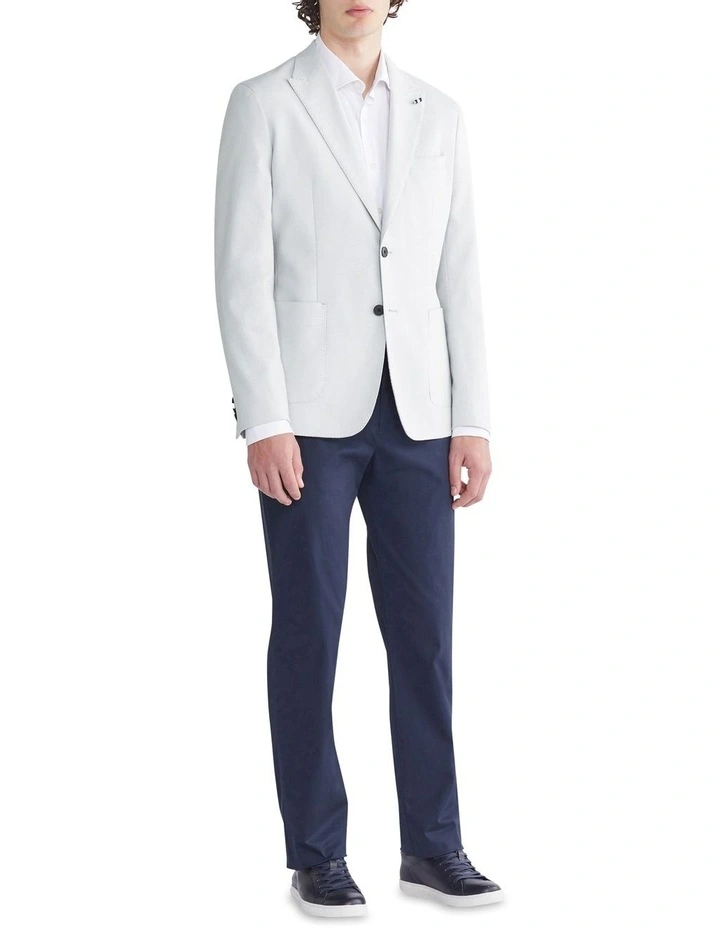 Slim Jacket Dobby Text Plain in Grey