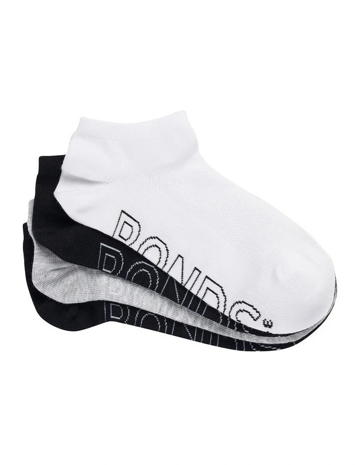 Aussie Cotton Logo Light Low Cut Socks 4 Pair in Multi