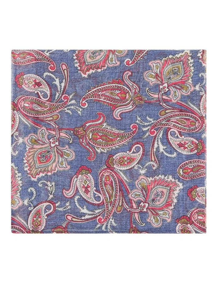 Palmieri Pocket Square in Pink/Navy/Ivory