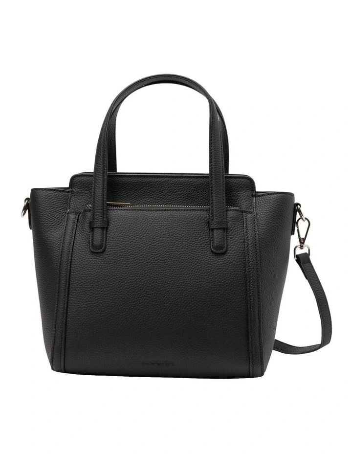 Veronica Leather Small Tote in Black