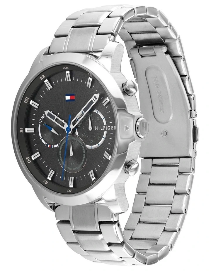 Multi-Function Dark Grey Stainless Steel Watch 1791794