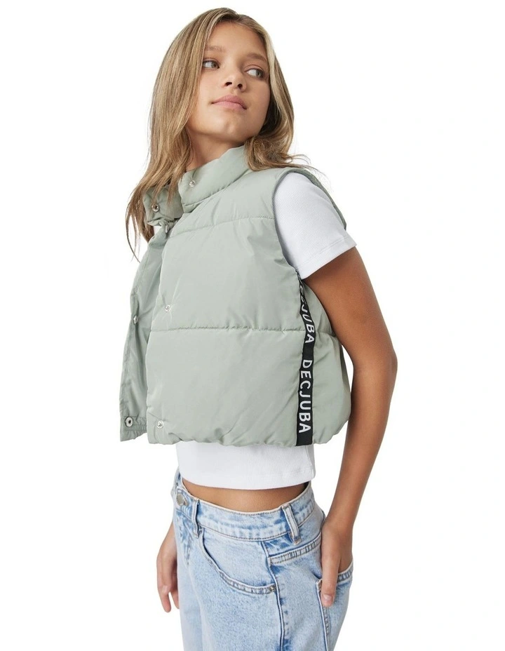 Lottie Cropped Vest in Light Sage