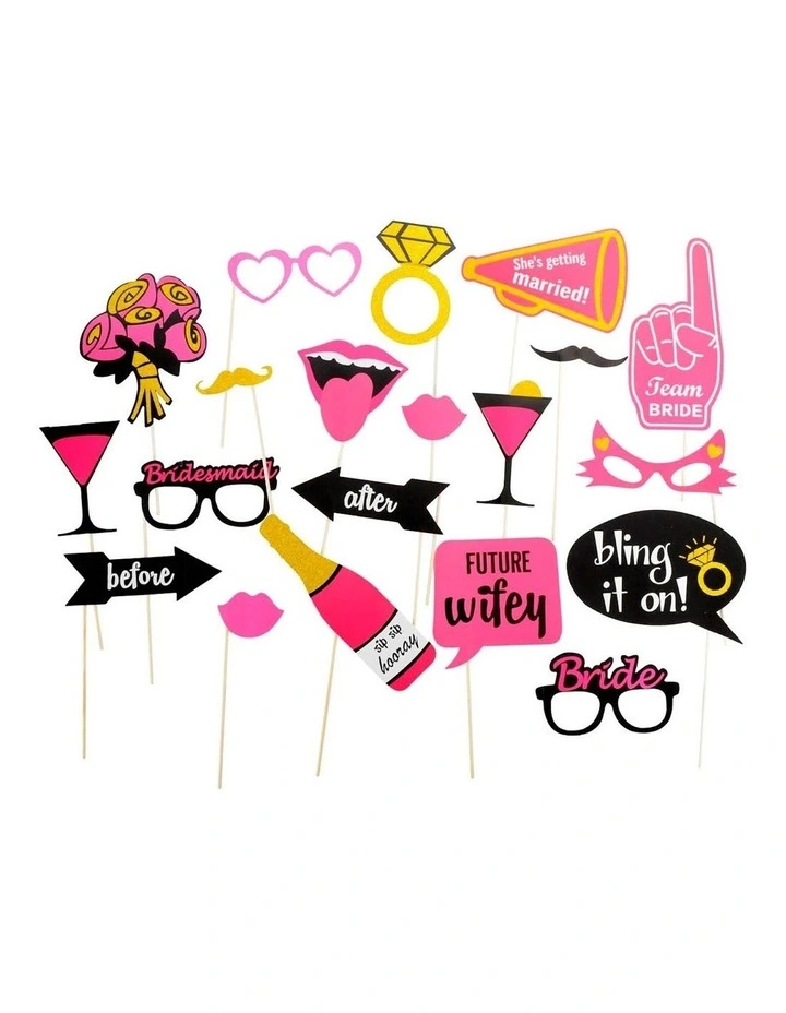 Bride to Be Photo Booth Props 20x in Multi