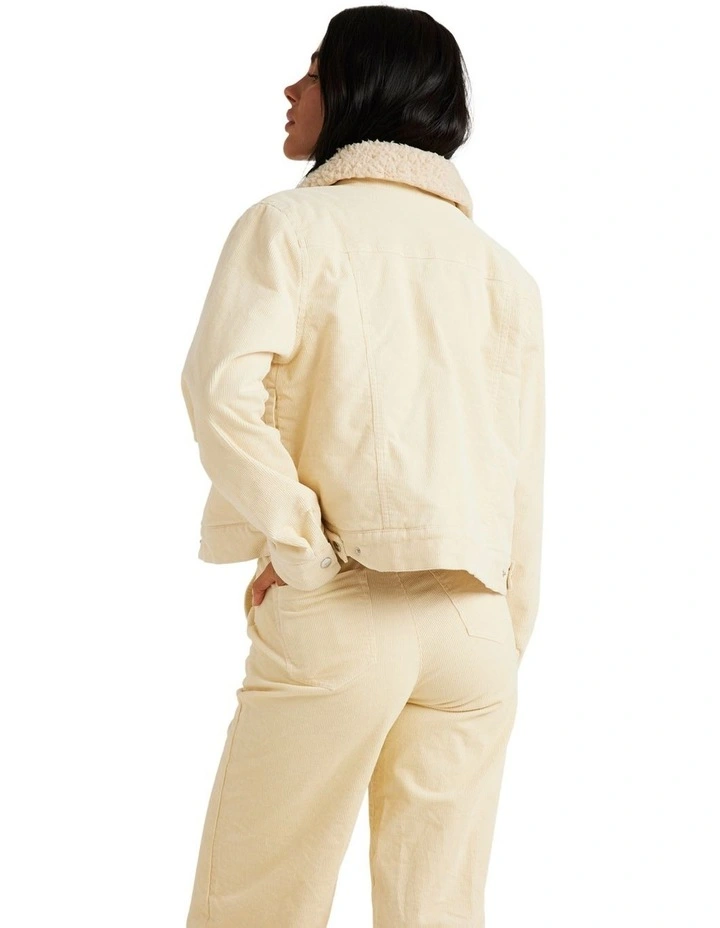 Roy Sherpa Cord Jacket in Beige