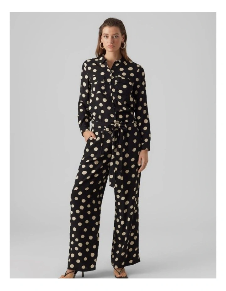 Gunver High Waisted Tie Pants in Black