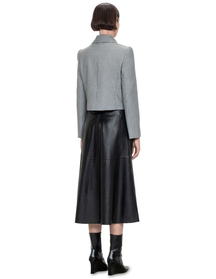 Houndstooth Crop Jacket in Black/White