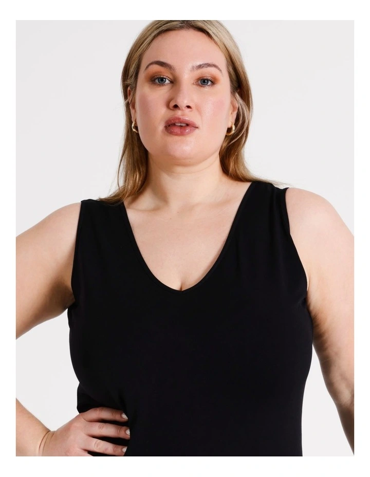 Recycled Blend Layering Tank in Black