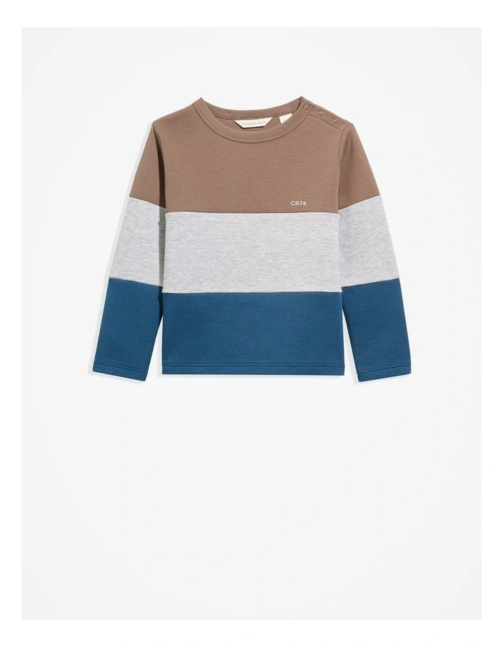 Block Stripe T-shirt in Electric Blue