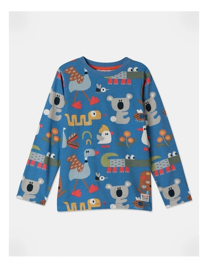 Rocket Knit T-Shirt in Blue