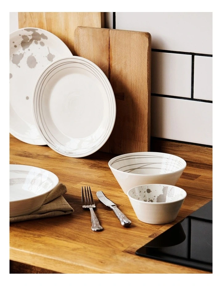 Pacific 23cm Assorted Set of 4 Plates Stone