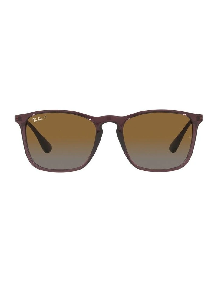 Chris Polarised Sunglasses in Transparent Brown