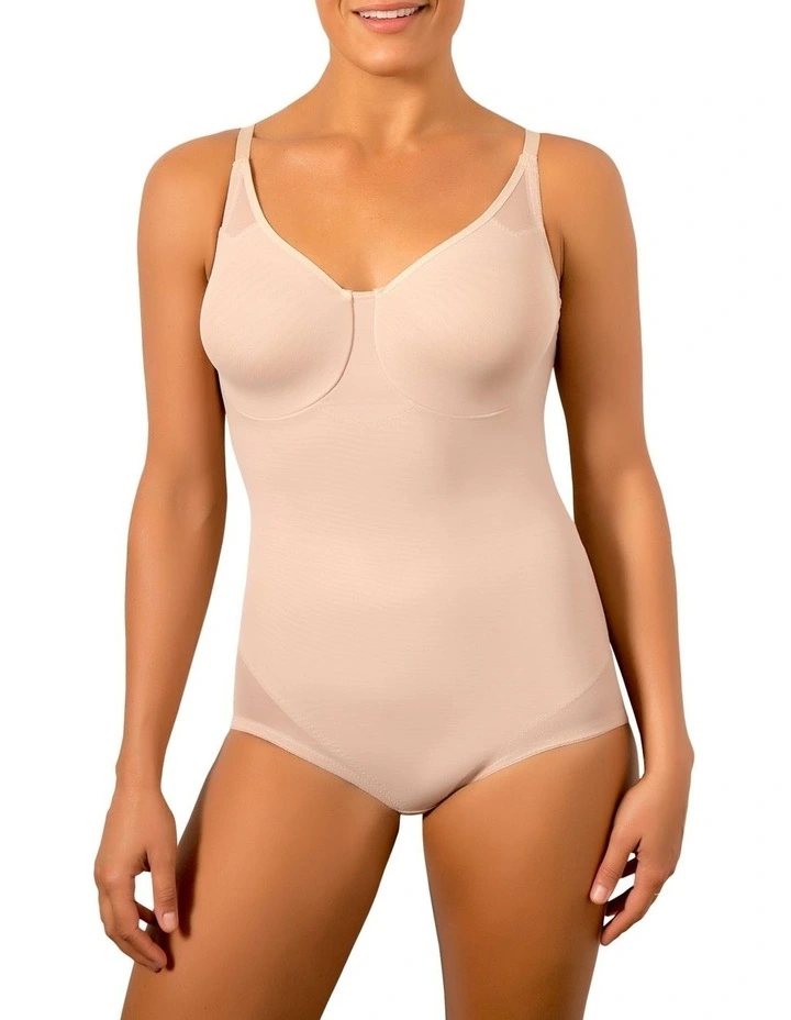 Sheer Shaping Underwire Bodybriefer in Nude