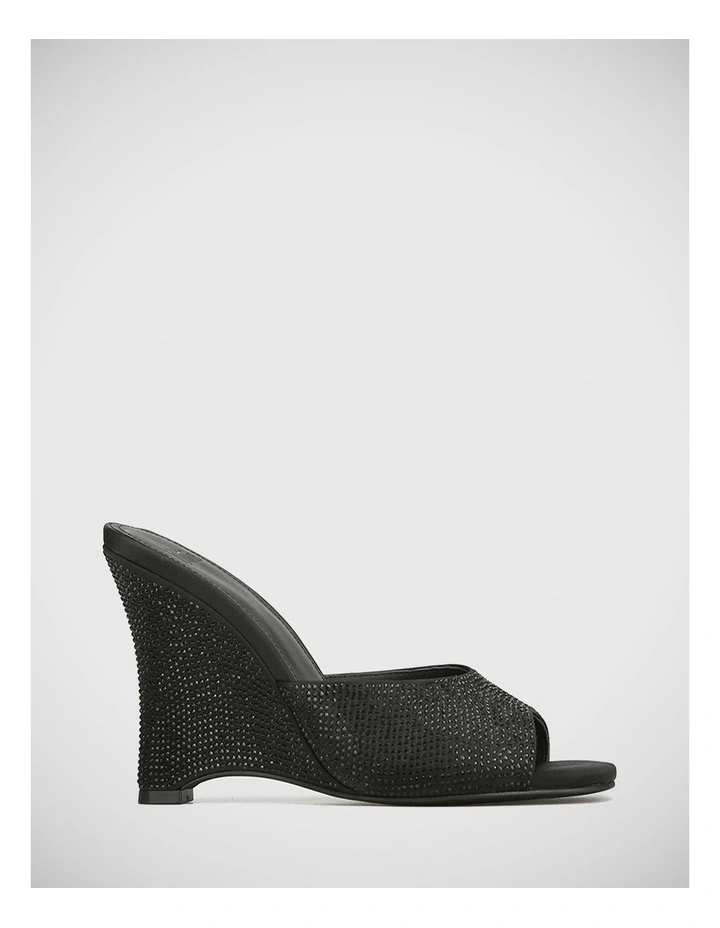 Vecino Satin Sandal in Black