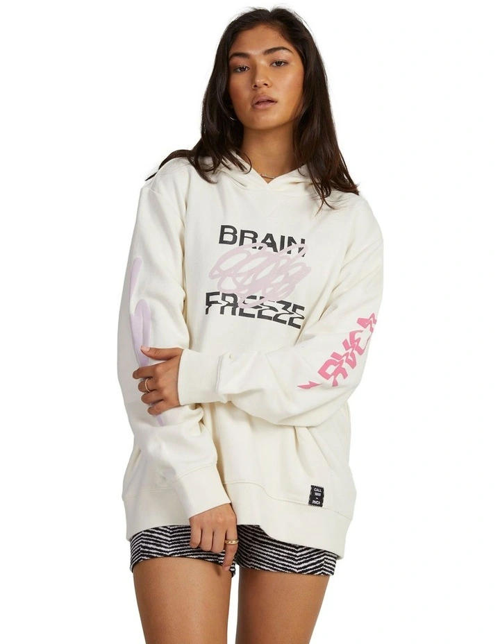 Brain Freeze Slouched Hoodie in White