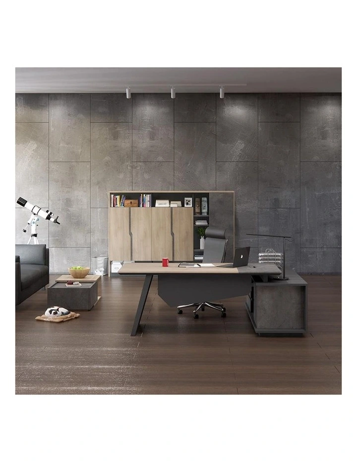 Baxter Display Cabinet 190cm Acacia & Carbon Grey