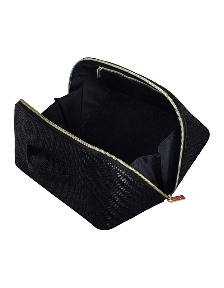 Herringbone Beauty Bag Large in Licorice
