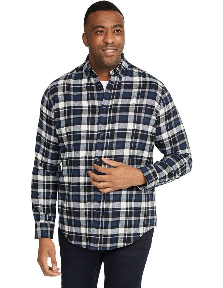 Marley Brushed Check Shirt in Black