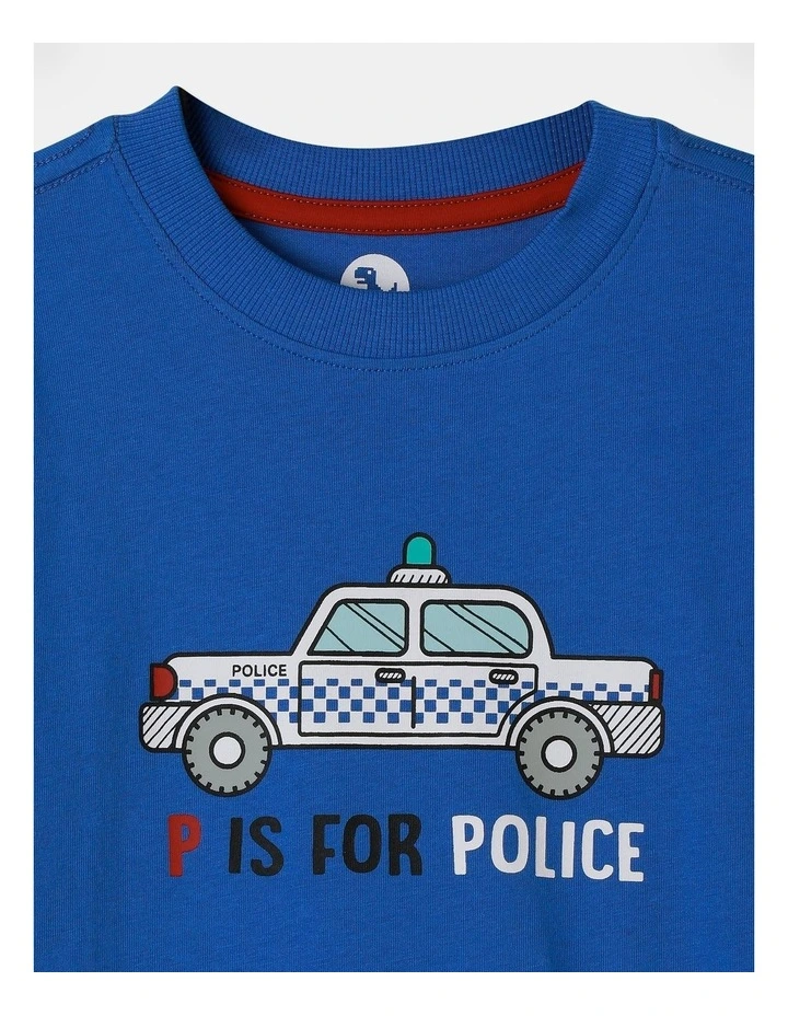 Essentials Long Sleeve Printed T-shirt in Blue