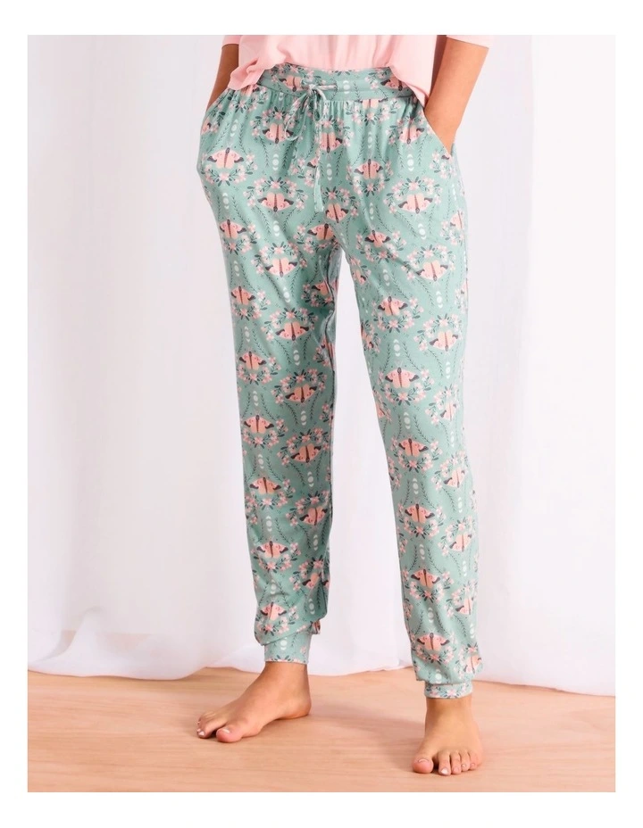 Viscose Jersey Cuffed Pant in Floral