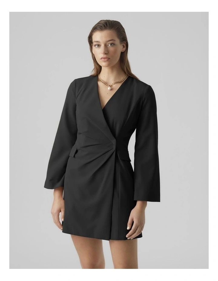 Gaia Blazer Mini Dress in Black