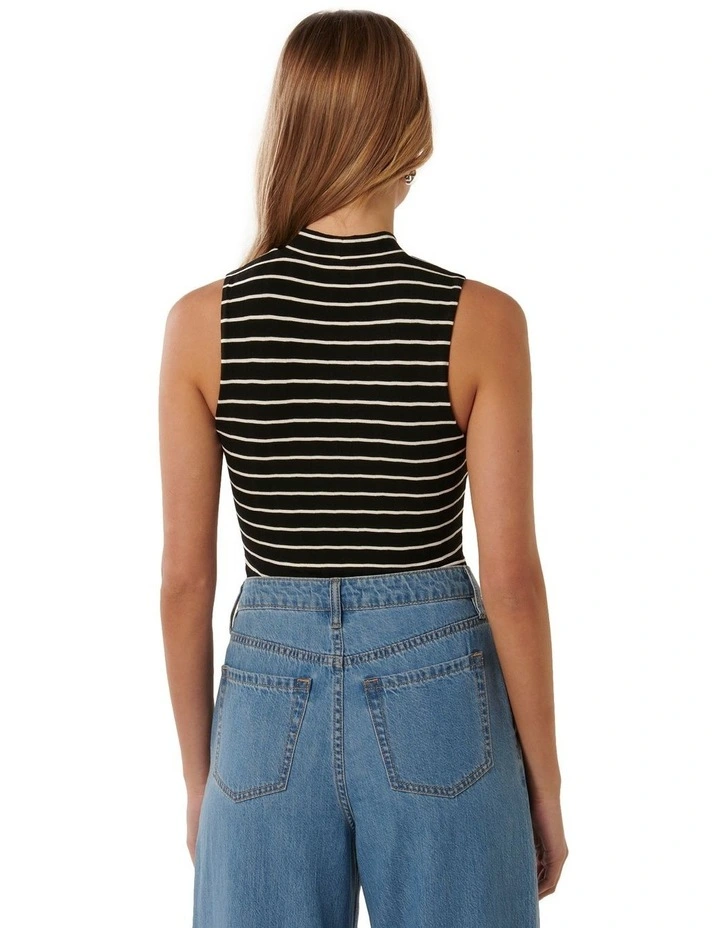 Madeline Mock Neck Top in Black