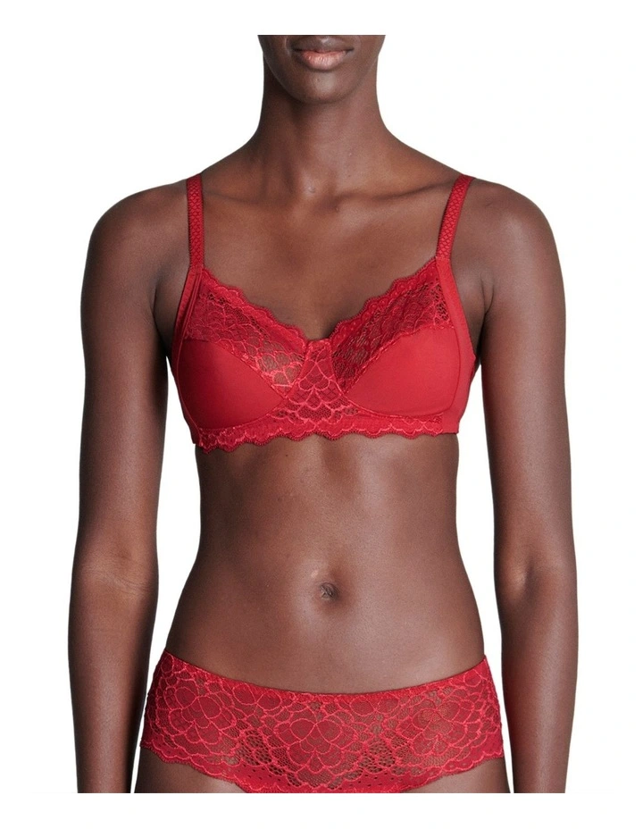 Caresse Soft Cup Bra in Red