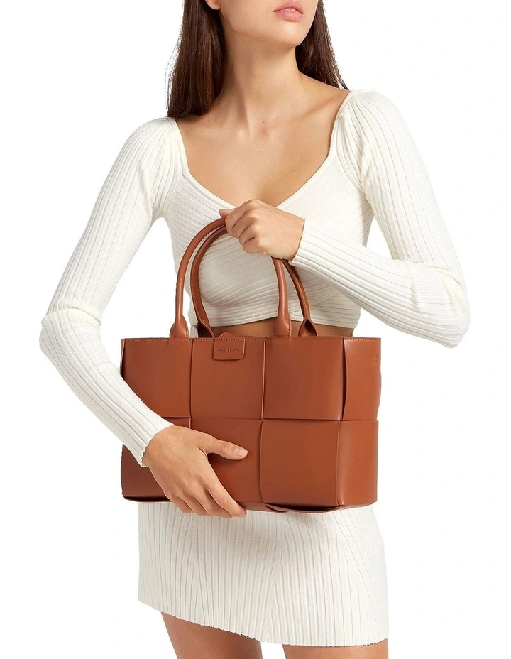 Long Way Home Woven Tote in Brown