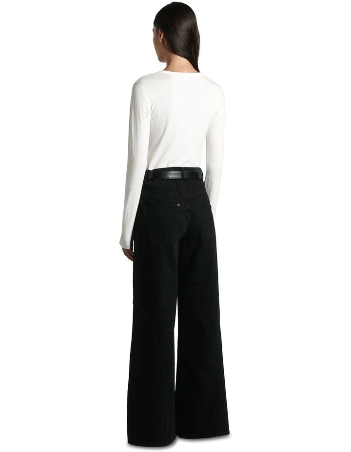 Long Sleeve Round Neck Knit Jumper in Winter White