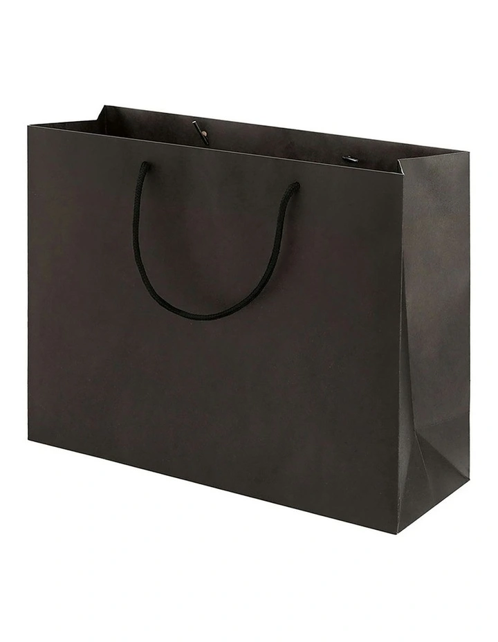 Reusable Fabric Handle Bulk Paper Bags Pack 50 Pieces in Black