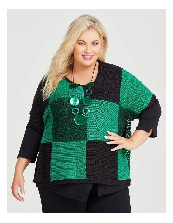 Checkerboard Jumper Black/Green Check