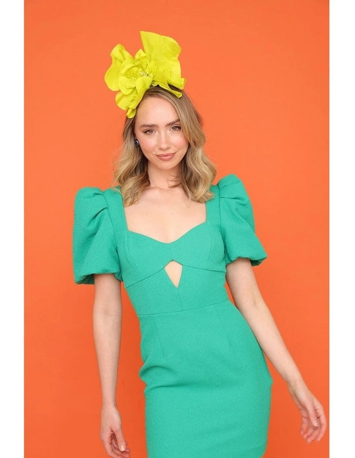 Cindy Fascinator in Lime