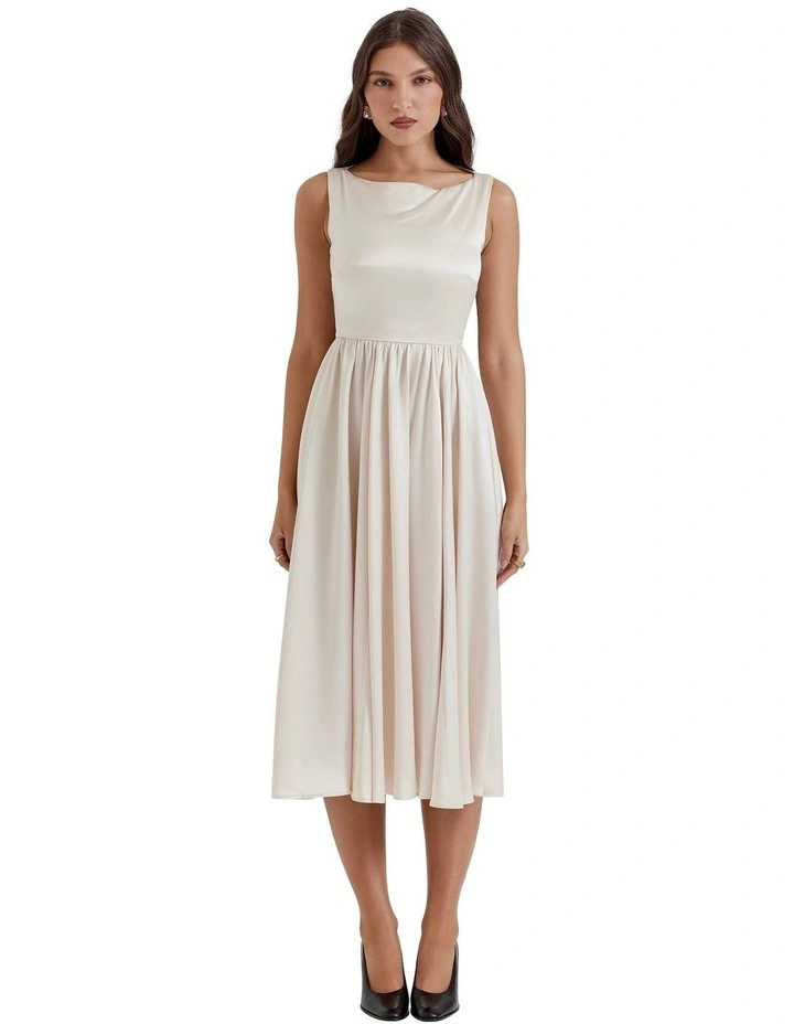 Shayla Midi Dress in Vintage Cream