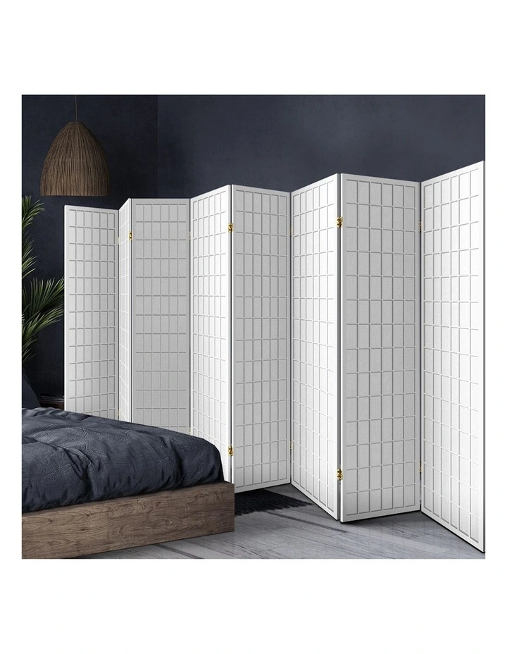 8 Panel Room Divider Screen 348x179cm in White