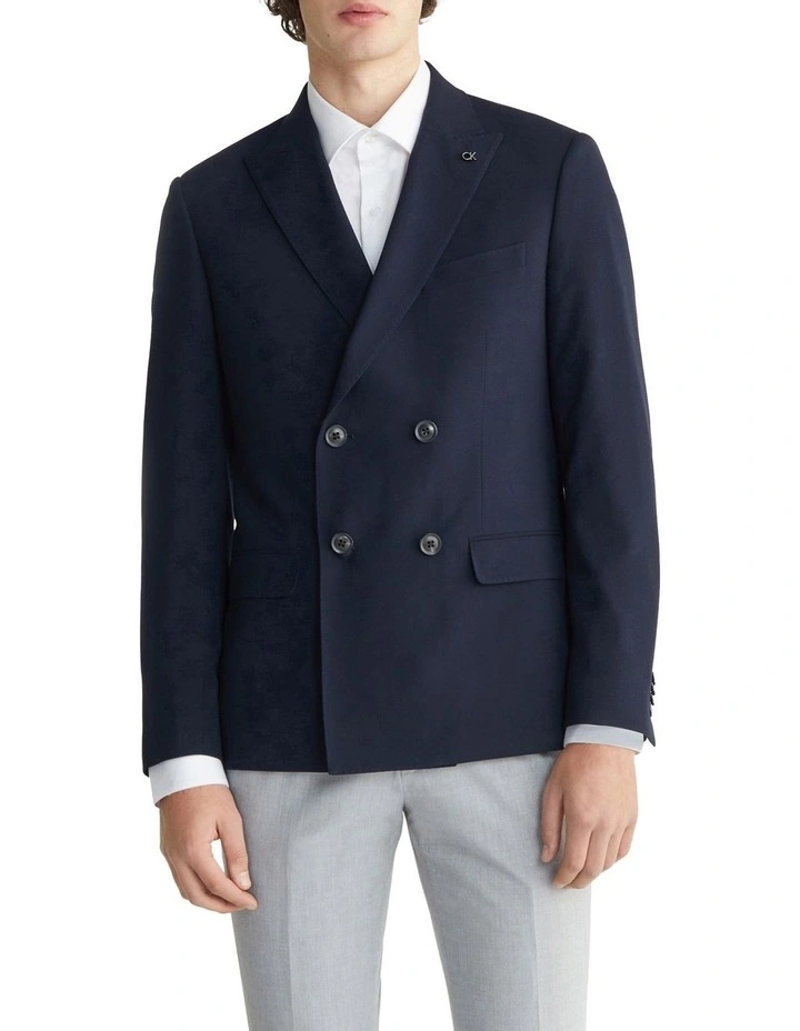 X Slim Seersucker Suit Jacket in Blue