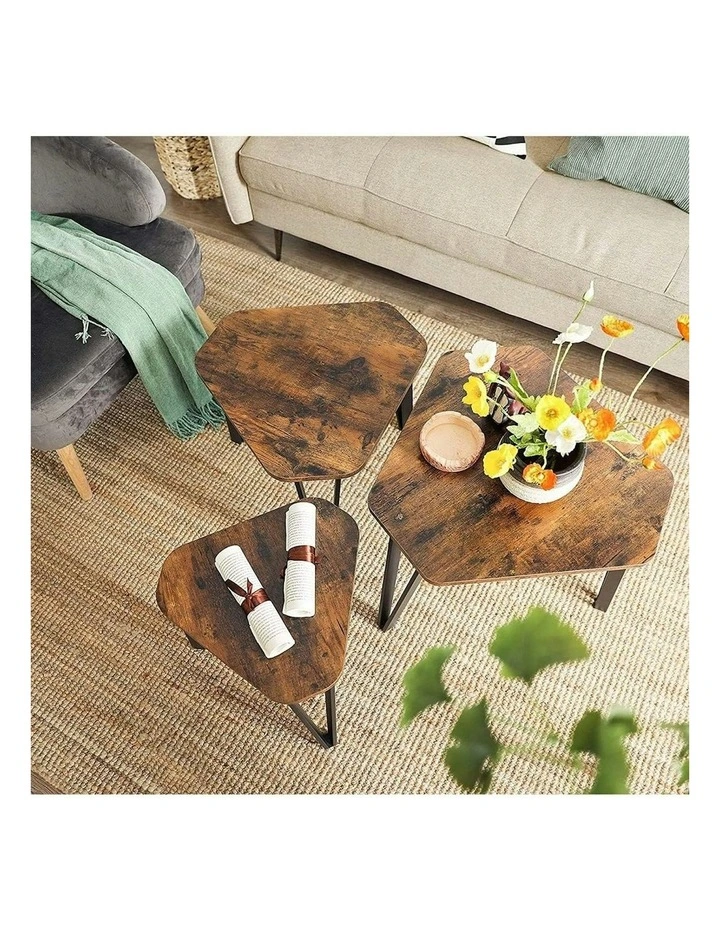 Stackable Nesting Coffee Table 3 Set End Tables for Living Room