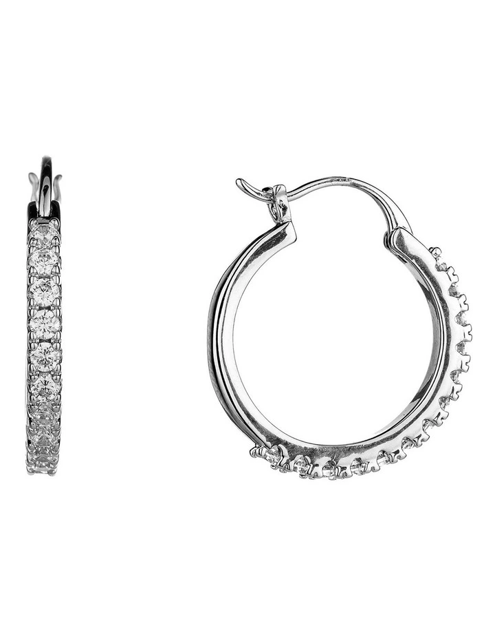 August Earring in Rhodium