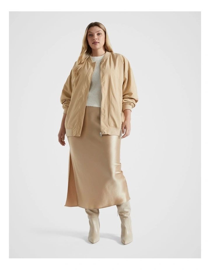 Bomber Jacket in Champagne Beige