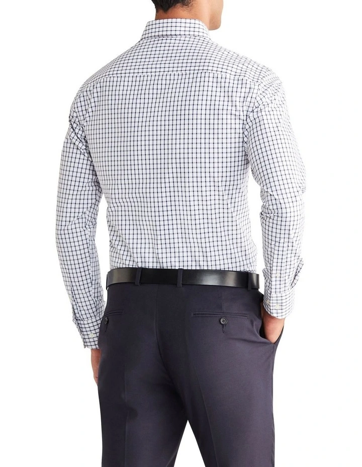 Slim Mid Check Shirt 1 Col in Navy