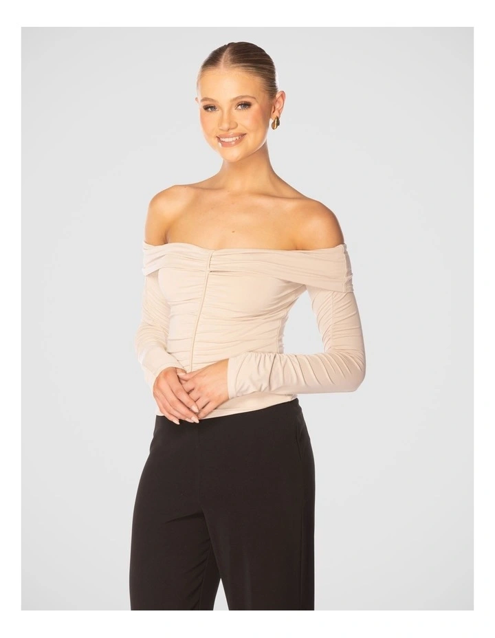 Eira Off Shoulder Top in Grey