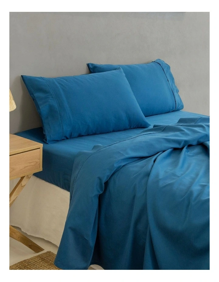 Balmain 1000TC Cotton Sheet Sheet Set in Mid Blues