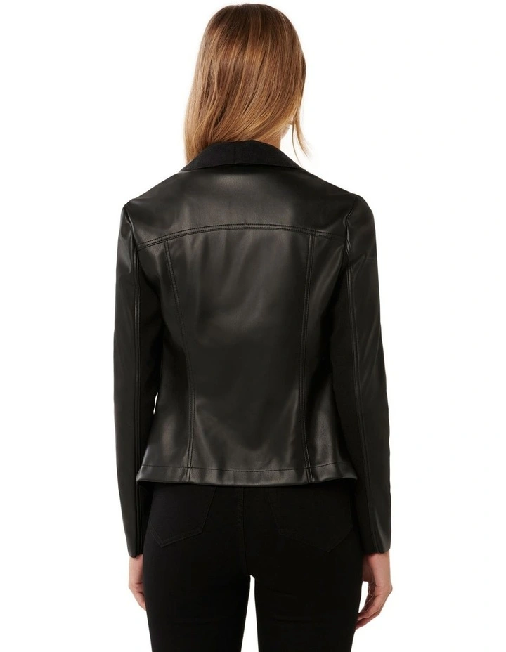 Kris PU Waterfall Jacket in Black
