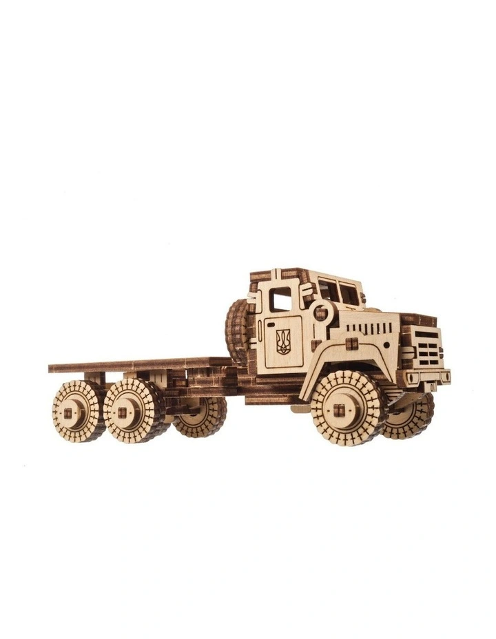 Military Truck Mechanical DIY Wooden 3D Puzzle 91 Pieces