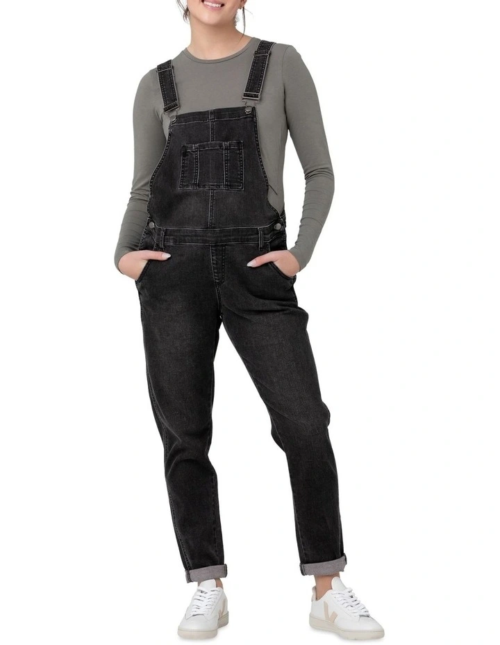 Denim Overalls in Black
