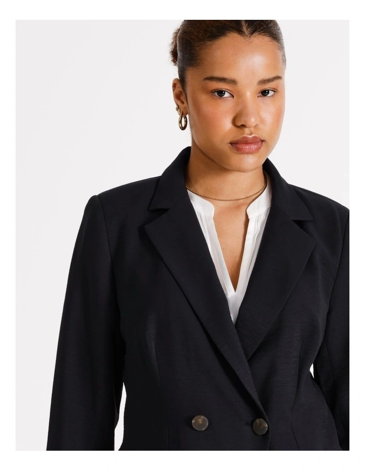 Double Breasted Cutaway Blazer in Navy