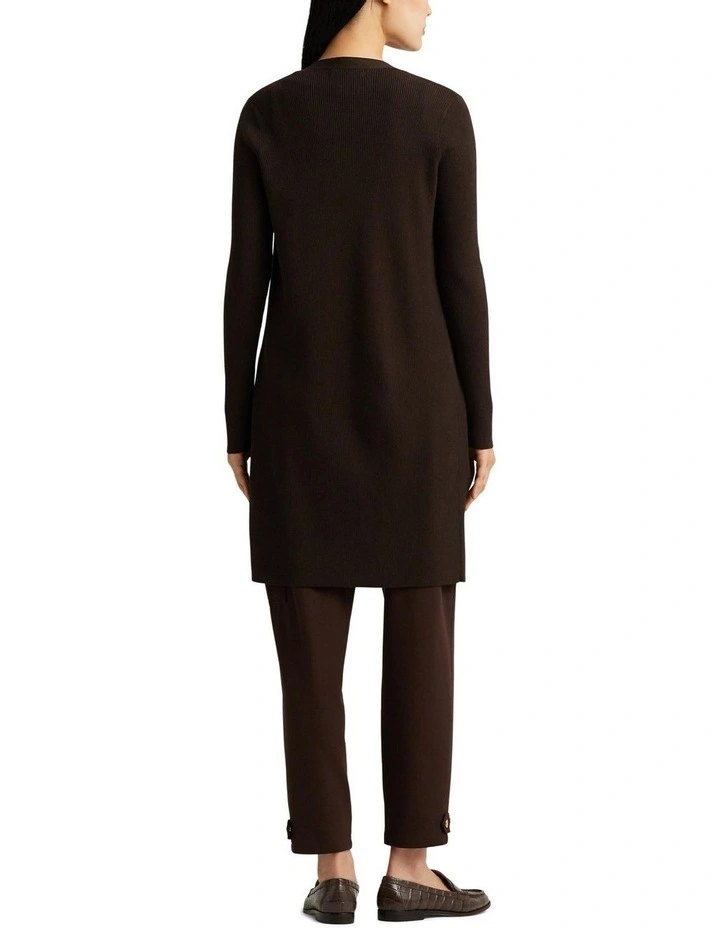 Cotton-Blend Cardigan in Brown