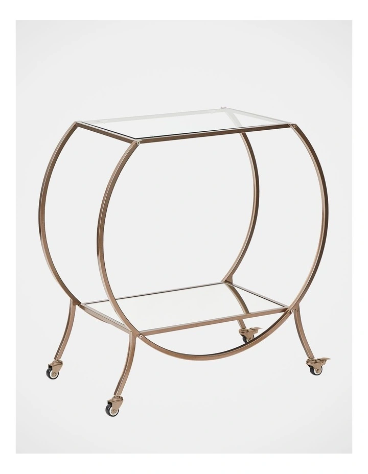 Oliver 86cm Steel Arch Bar Cart in Gold