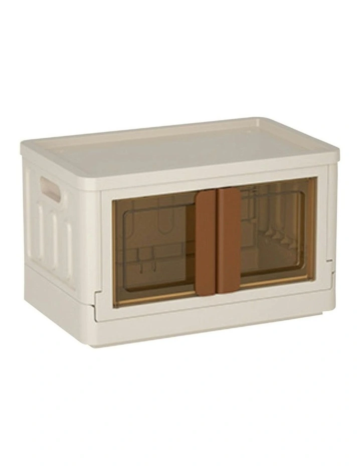 Foldable Storage Display Convenient Versatile Organizer72L in lvory Brown