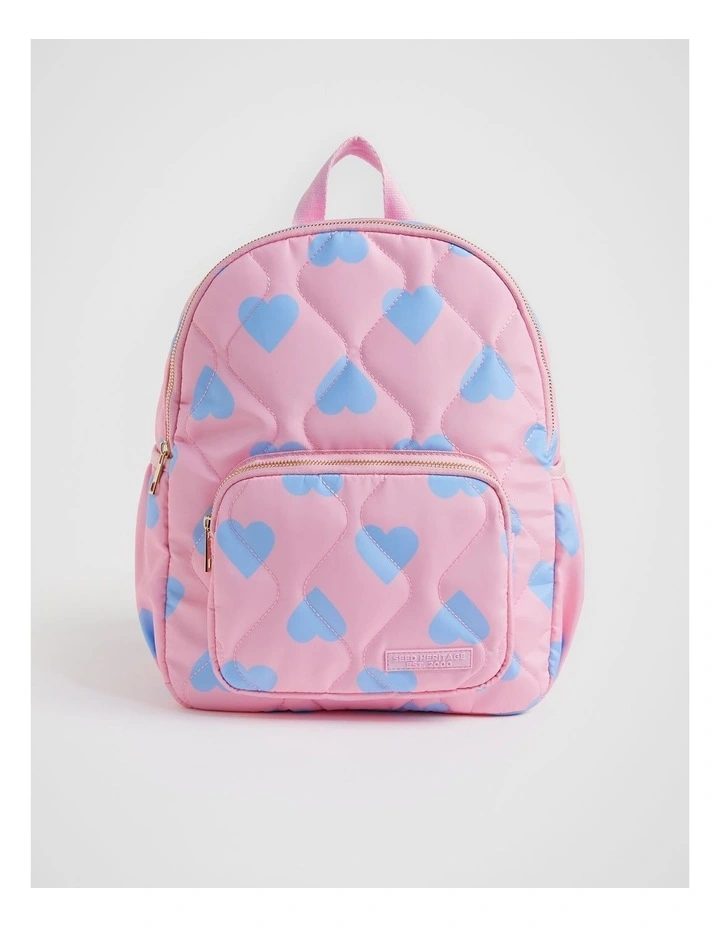 Quilted Backpack in Pink